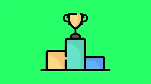 Animation icon trophy on green screen. Stock Footage 238715872