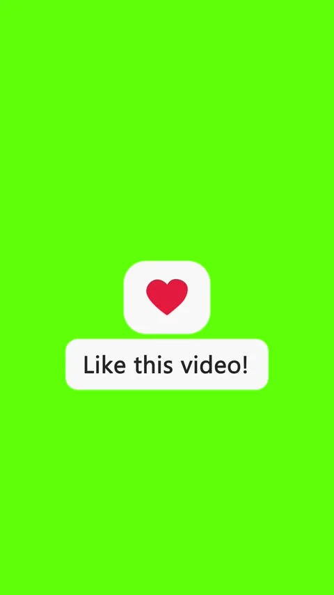 Like Animation Icon with “Like This Video” Text - Vertical Green Screen 4K Stock Footage 324135686