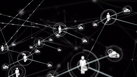 Animation of icons and dots interconnect... | Stock Video | Pond5