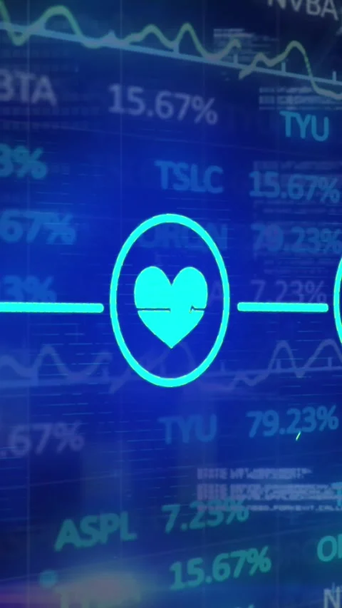 Animation of icons and financial data processing Stock Footage 344803026