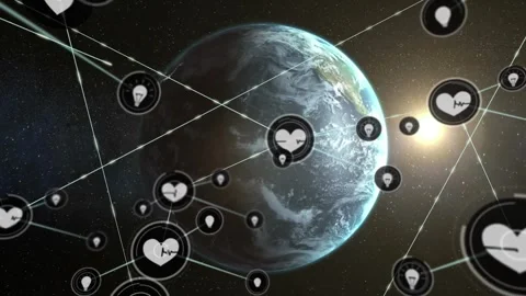 Animation of icons connected with lines ... | Stock Video | Pond5