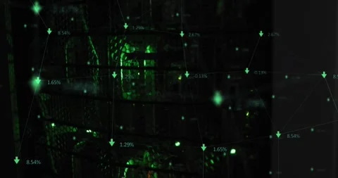 Animation of icons floating over black background Stock Footage 328402132