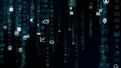 Animation of icons. Mobile apps. IoT (Internet of Things). Stock Footage 127242160