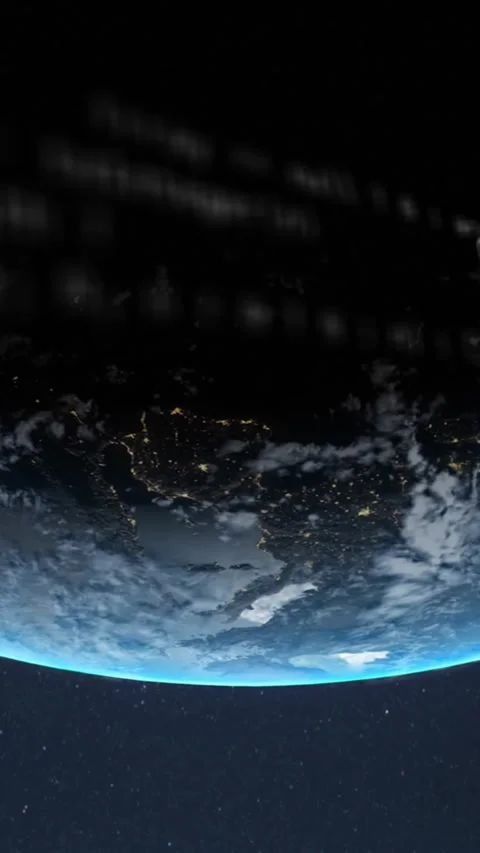 Animation of icons in squares and computer language over rotating globe against Stock Footage 344614332
