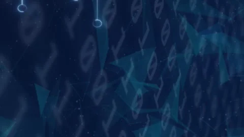 Animation of illuminated circuit board texture and binary codes over abstract 動画素材 312695957