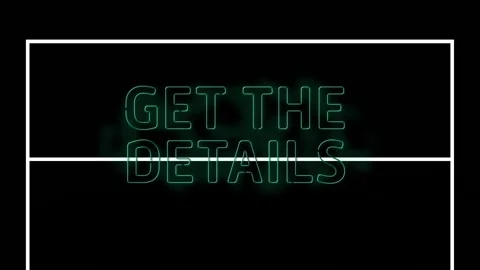 Animation of illuminated get the details text with white rectangle shape on Stock Footage 209255698