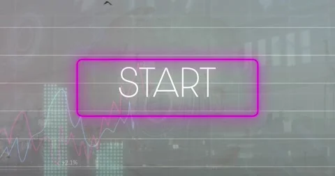 Animation of illuminated rectangle, graphs with changing numbers and globe over Stock Footage 328083201