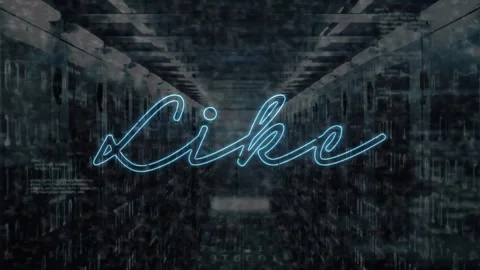 Animation of illuminated like text over binary codes on server racks in server Stock Footage 246530629