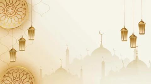 Animation illustration with mosque eid al fitr, 3D Animation Symbol of Fastin Stock Footage 270952902