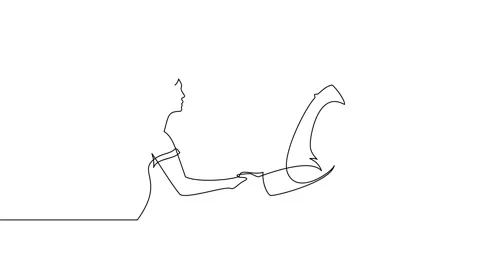 Animation of an image drawn with a continuous line. Stock Footage 170442682