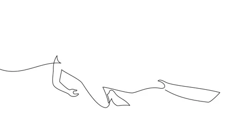 Animation of an image drawn with a continuous line. Diver. Stock Footage 244588174