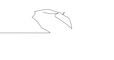 Animation of an image drawn with a continuous line. Umbrella. Stockbeeldmateriaal 244861776