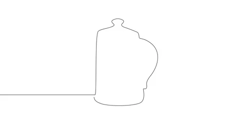 Animation of an image drawn with a continuous line. Kettle. Stock Footage 244872227