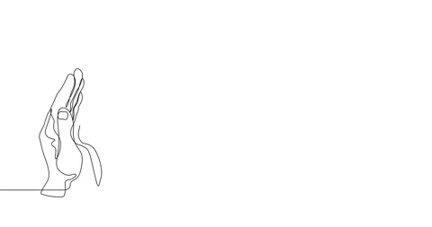 Animation of an image drawn with a continuous line. Applause palms. Stock Footage 245201604