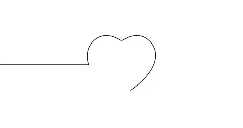 Animation of an image drawn with a continuous line. Heart symbol. Stock Footage 245202065