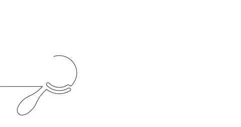 Animation of an image drawn with a continuous line. Magnifying glass. Stockbeeldmateriaal 245202940