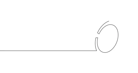 Animation of an image drawn with a continuous line. Arrow in center of target. Stockbeeldmateriaal 245202961