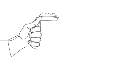 Animation of an image drawn with a continuous line. Hand holding beer glass. Stock Footage 245497004