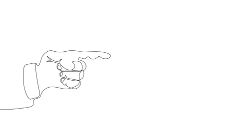 Animation of an image drawn with a continuous line. Forefinger. Index finger. Stockbeeldmateriaal 245497031