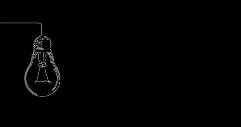 Animation of an image drawn with a continuous line. Light bulb. Idea symbol. Stock Footage 245497152