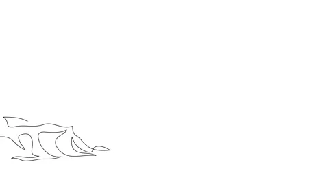 Animation of an image drawn with a continuous line. Lighthouse. Stock Footage 246137640