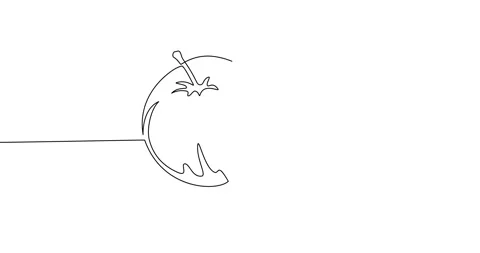 Animation of an image drawn with a continuous line. Apple. Stockbeeldmateriaal 246137760