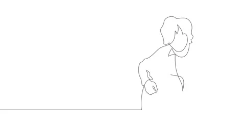 Animation of an image drawn with a continuous line. Man playing guitar. Stock Footage 246544720