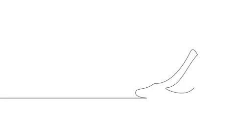 Animation of an image drawn with a continuous line. Women's high heel shoes. Stock Footage 246544773