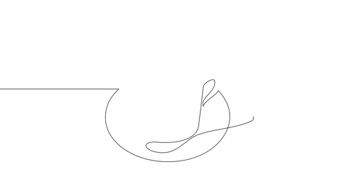Animation of an image drawn with a continuous line. Cup of tea or coffee. Stock Footage 247016165