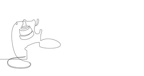 Animation of an image drawn with a continuous line. Antique telephone. Stock Footage 247016202