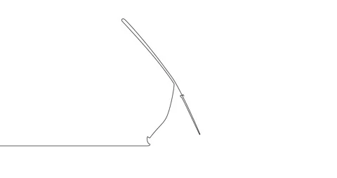 Animation of an image drawn with a continuous line. Tightrope walker. Stock Footage 247016239