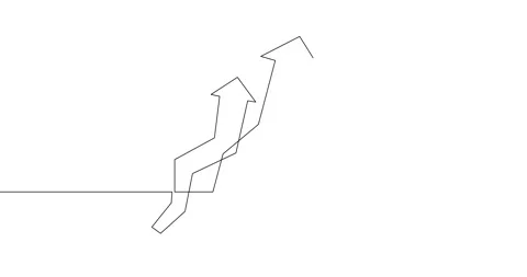 Animation of an image drawn with a continuous line. Multiple arrows. Stock Footage 247016407