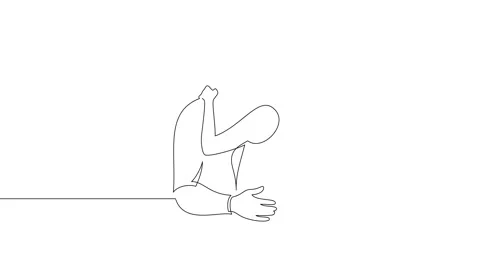 Animation of an image drawn with a continuous line. Man and woman hug and kiss. Stock Footage 247334689