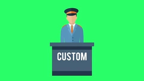 Animation immigration checkpoints on green screen. Vídeo Stock 278853582