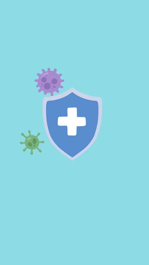 Animation of immune shield protecting the body from viral infections Stock Footage 340956603