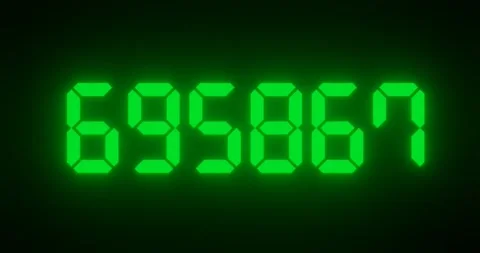 Animation of increase counting numbers in digital clock or timer display Stock Footage 219661960