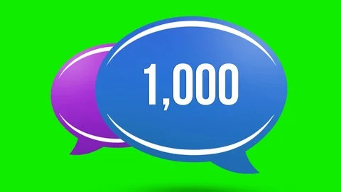 Animation of increasing numbers in an multicolored chat boxes on a green screen Stock Footage 111774094