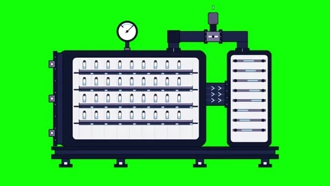 Animation of Industrial Lyophilization Machine Processing Samples Stock Footage 348191588
