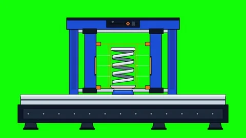 Animation of Industrial Spring Testing Machine Stock Footage 348191283