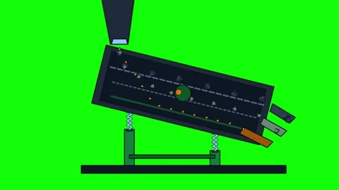 Animation of Industrial Vibrating Screen Separating Rocks and Minerals Stock Footage 347894665