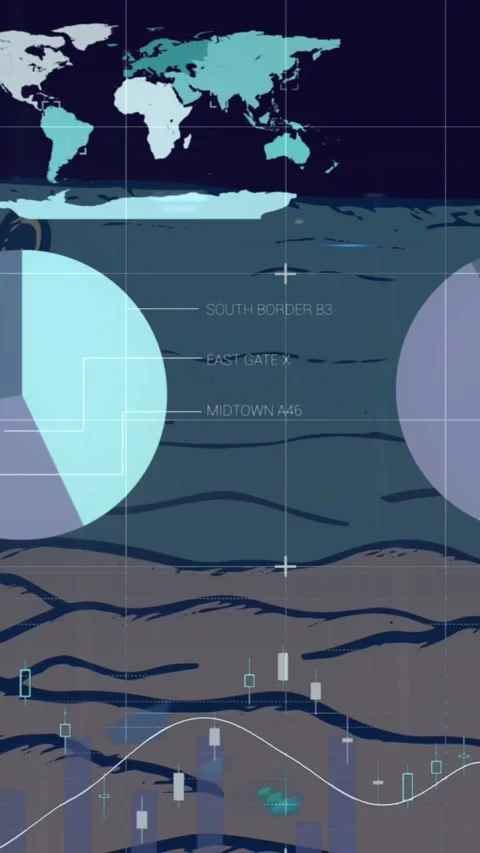 Animation of infographic interface with database over sand pail and shovel at Stock-Footage 343738818