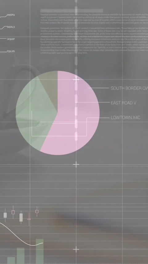 Animation of infographic interface over pen, notepad and coffee cup on desk Video stock 344706530