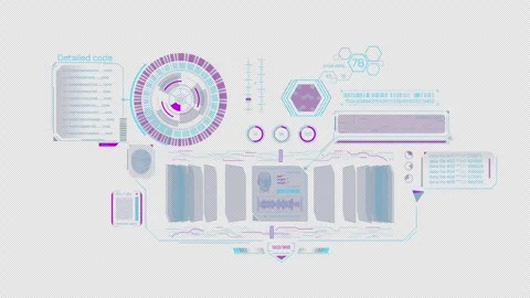 Animation of infographics about biometric data management system Видео 289050825