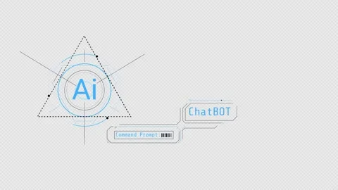 Animation of infographics about Chatbot and interaction with AI. Stock Footage 249296774