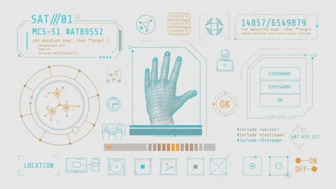 Animation of infographics about computer security on alpha channel. Stock Footage 234083644