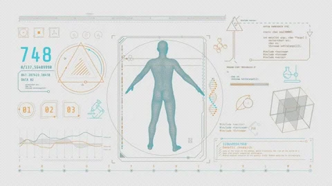 Animation of infographics about studying the human genome on alpha channel. Video stock 234086680