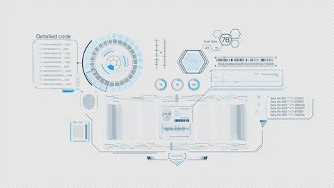 Animation of infographics on biometric data management system 스톡 동영상 286347075