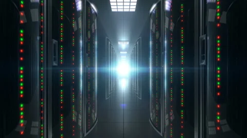 Animation of inspection equipment in data center Stock Footage 107071002