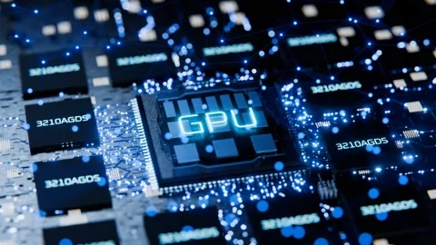 Animation of installing a graphics processor on an electronic circuit. Stock Footage 263288678