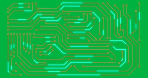Animation of integrated circuit over transparent background Video stock 318379400